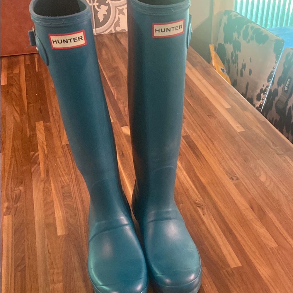 Hunter Teal Tall Boots
